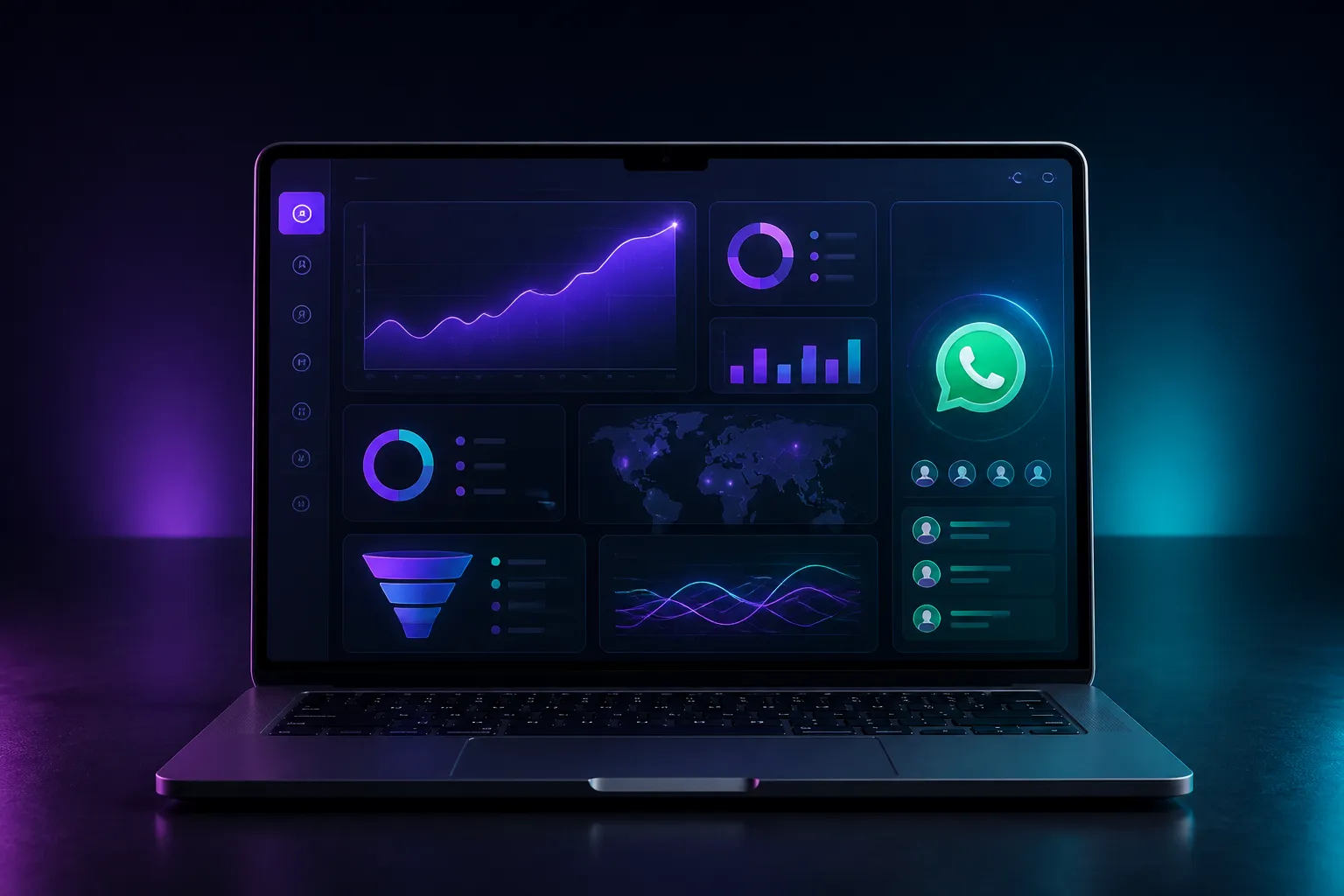 AI-powered sales funnel dashboard interface